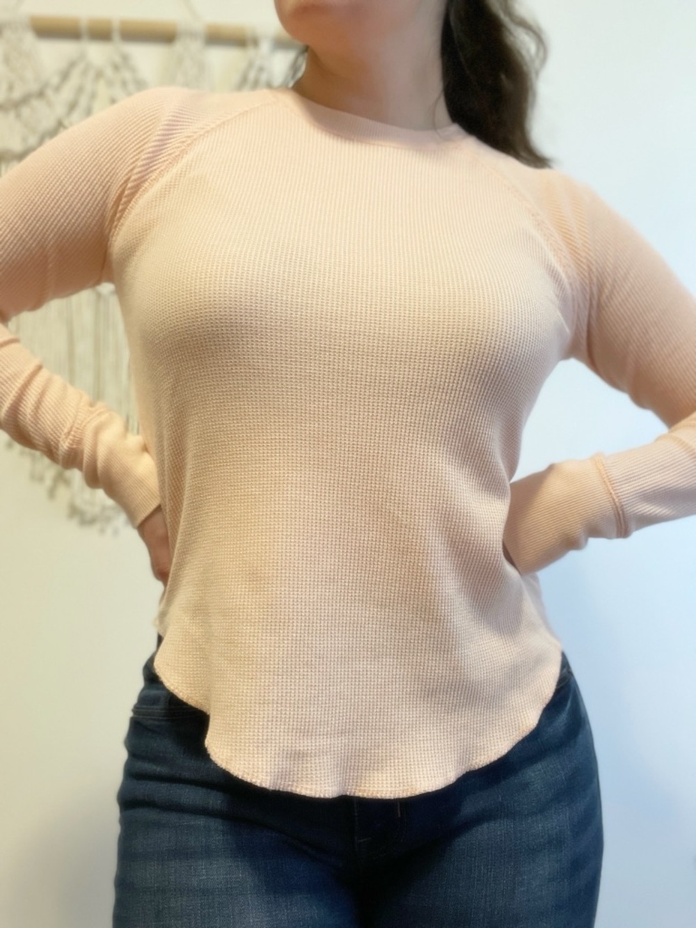 |SO| Women’s Pink Waffle Knit Thermal